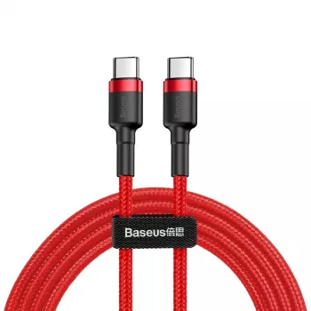 Baseus Cafule USB-C uz USB-C PD 2.0 60W Flash Charging kabelis, 2m, sarkans (CATKLF-H09)