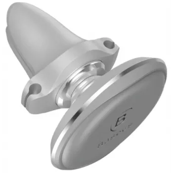 Baseus Car Mount Magnētiskais Auto Telefona Turētājs (Ventilācijas Atvere) 360 Grādi ar Kabeļa Klipsi, Sudrabs