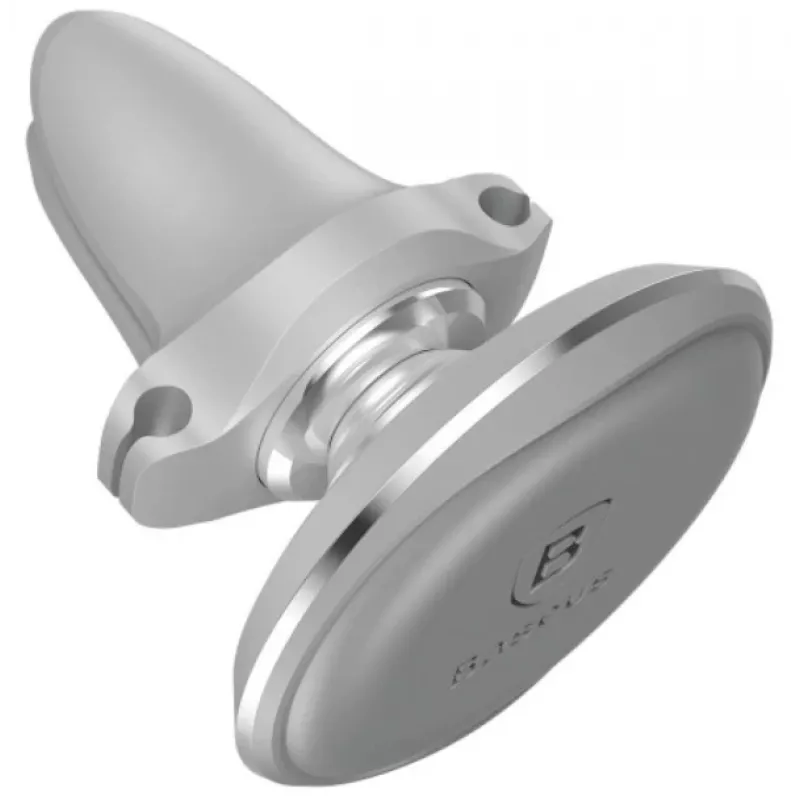 Baseus Car Mount Magnētiskais Auto Telefona Turētājs (Ventilācijas Atvere) 360 Grādi ar Kabeļa Klipsi, Sudrabs