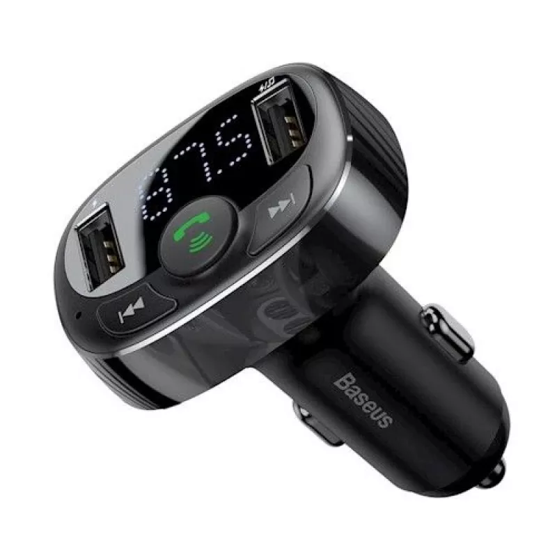 Baseus FM raidītājs T-Type S-09A Bluetooth MP3 auto lādētājs melns