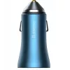 Baseus Golden Contactor Pro Dual Quick Car Charger 40W ar USB-C uz Lightning kabeli 1m Zils