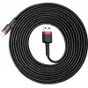 Baseus Lightning Cafule kabelis 2A, 3m Sarkans/Melns (CALKLF-R91)