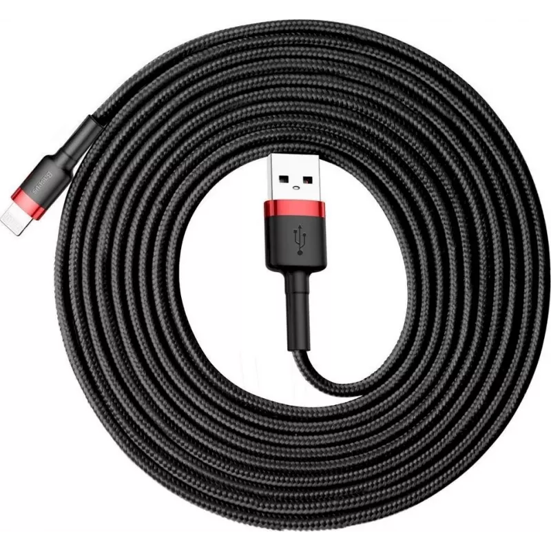 Baseus Lightning Cafule kabelis 2A, 3m Sarkans/Melns (CALKLF-R91)