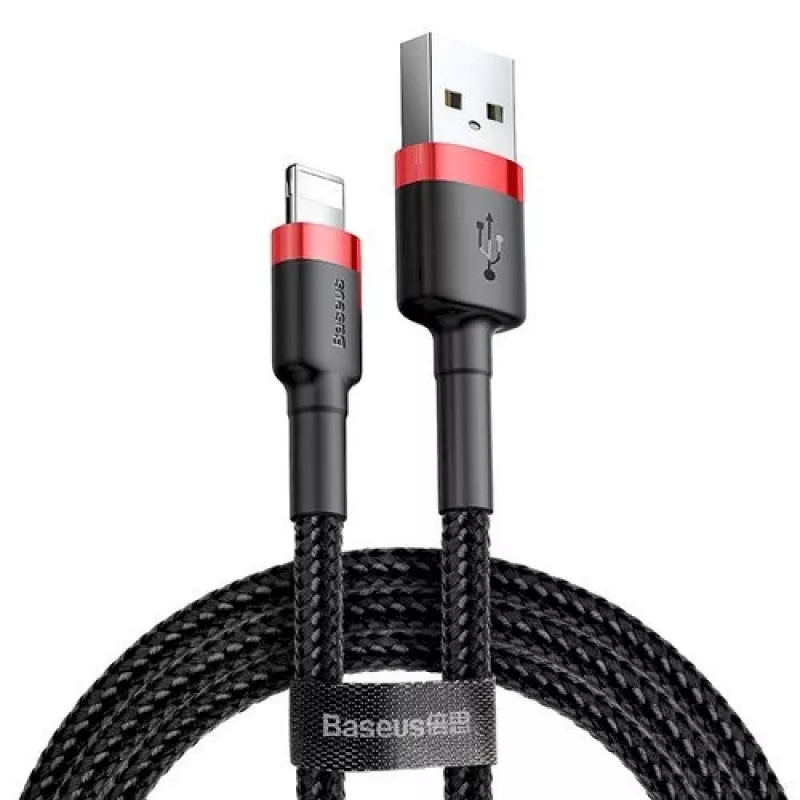 Baseus Lightning Cafule kabelis 2A, 3m Sarkans/Melns (CALKLF-R91)