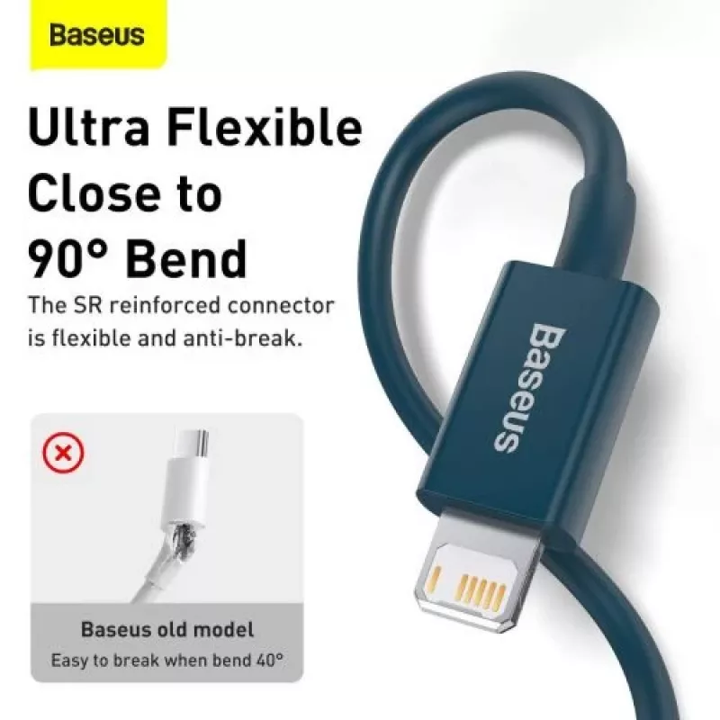 Baseus Lightning Superior Series kabelis, ātra uzlāde, dati 2.4A, 1m zils (CALYS-A03)