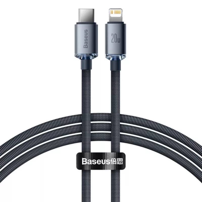 Baseus Lightning to USB-C PD QC Cable 20W 480Mbps 1.2m Black