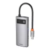 Baseus Metal Gleam Series 4-in-1 USB-C Hub, USB 3.0 + USB 2.0 + HDMI + USB-C PD, Sudraba