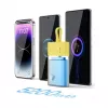 Baseus Popsicle 5200mAh 20W Power Bank ar iebūvētu Lightning kabeli un balts Baseus Simple USB-C uz USB-C 60W 30cm kabelis - Dzelteni-Rozā