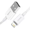 Baseus Superior Series Lightning kabelis, ātra uzlāde, dati 2.4A, 1.5m balts (CALYS-B02)