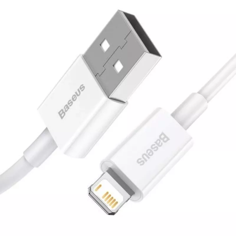 Baseus Superior Series Lightning kabelis, ātra uzlāde, dati 2.4A, 1.5m balts (CALYS-B02)