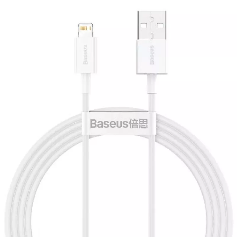 Baseus Superior Series Lightning kabelis, ātra uzlāde, dati 2.4A, 1.5m balts (CALYS-B02)
