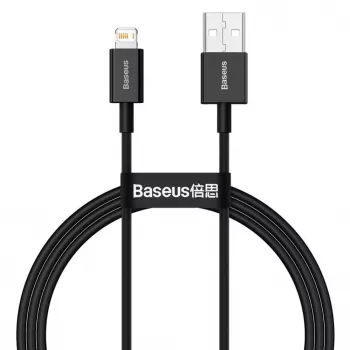 Baseus Superior USB-A uz Lightning ātrās uzlādes datu kabelis 1m Melns (CALYS-A01)