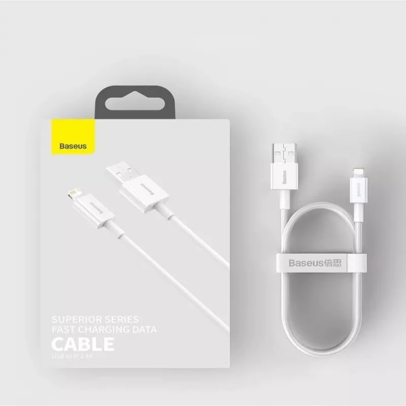Baseus Superior USB-A uz Lightning ātrās uzlādes datu kabelis 1m Melns (CALYS-A01)