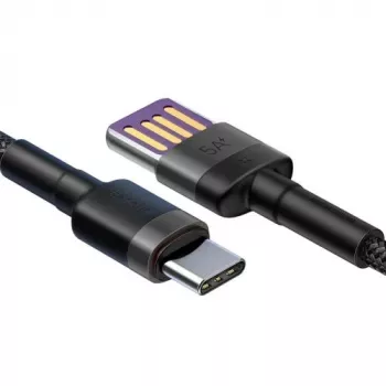 Baseus Type-C Cafule SuperCharge 40W PD 3.0 QC 3.0 1m Gray/Black USB-C to USB-C Cable (CATKLF-PG1)