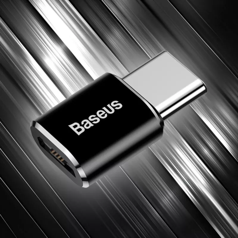 Baseus USB 2.0 Type-C uz Micro USB OTG adapteris (Melns)