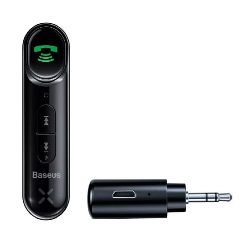 Baseus WXQY-01 Bluetooth 5.0 automašīnas AUX uztvērējs ar Micro USB uzlādi – 10m diapazons, 145mAh, melns