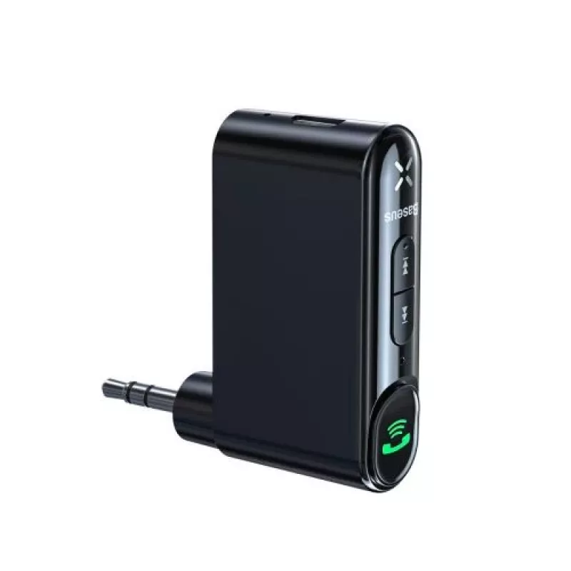 Baseus WXQY-01 Bluetooth 5.0 automašīnas AUX uztvērējs ar Micro USB uzlādi – 10m diapazons, 145mAh, melns