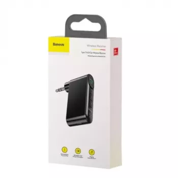 Baseus WXQY-01 Bluetooth 5.0 automašīnas AUX uztvērējs ar Micro USB uzlādi – 10m diapazons, 145mAh, melns