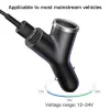 Baseus Y tipa automašīnas lādētājs, 2 USB + cigarešu šķiltavu ligzda, 3.4A, melns (CCALL-YX01)