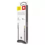 Baseus Yiven M30 3.5mm audio kabelis (vīrišķais uz vīrišķo) – 1m, neilona pinums, zeltīts, melns/sudraba