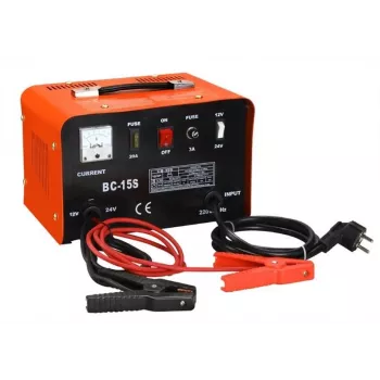 Akumulatora lādētājs BC-15S 7A Inteliģents 12V/24V 7 pakāpju svina-skābes lādētājs ar LCD un remonta režīmu
