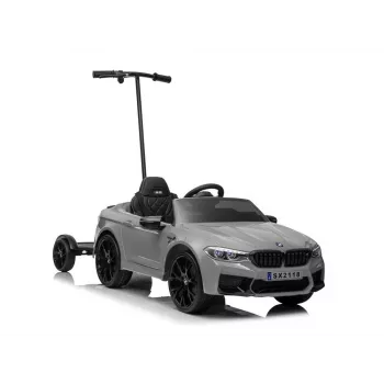 Battery-Powered Car BMW M5 Z With Platform For Parent Silver Lacquered