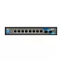 BCS BCS-B-SP08G-2SFP 8-Port Gigabit PoE+ Switch ar 2 SFP Portiem, 240W, Industriāls, Nepārvaldīts