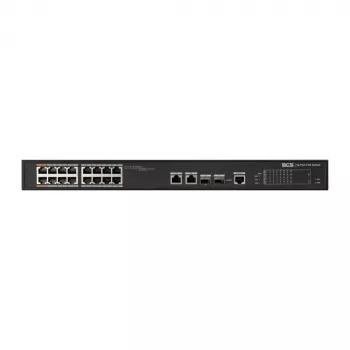 BCS-L-SP1602G-2SFP-M(2) 16 portu PoE+ pārvaldāms slēdzis ar 2 Gigabit augšupsaiti un 2 SFP slotiem, 250W PoE budžets