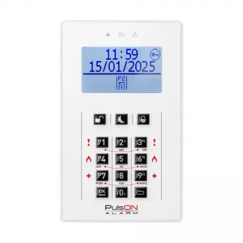 BCS PULSON LCD/C WH modinātājpulkstenis ar LCD displeju, balts