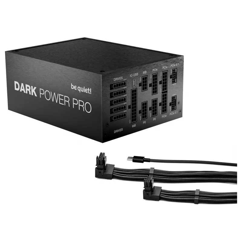 be quiet! Dark Power Pro 14 IO 1300W ATX 3.1 PCIe 5.1 80+ Titanium pilnībā modulārs barošanas bloks (BP022EU)