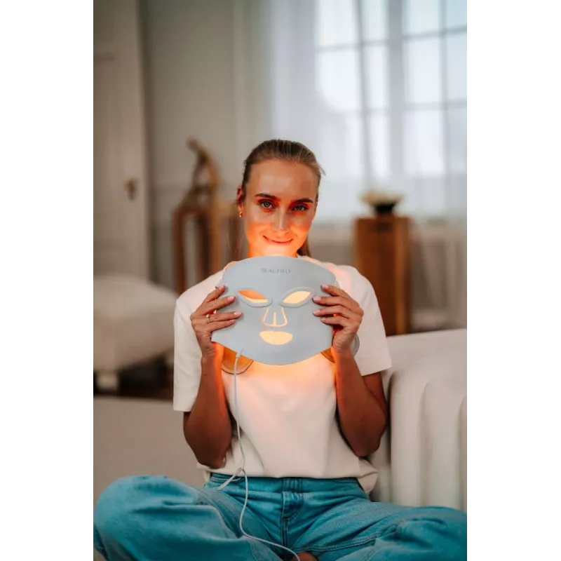 Beautifly AuraSkin Pro LED Light Therapy Face Mask - 7 krāsas, 192 diodes, uzlādējams