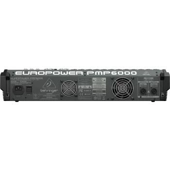 Behringer PMP6000 20 kanālu pastiprināts mikseris ar dubultiem efektiem un 1200W tilta izeju, melns