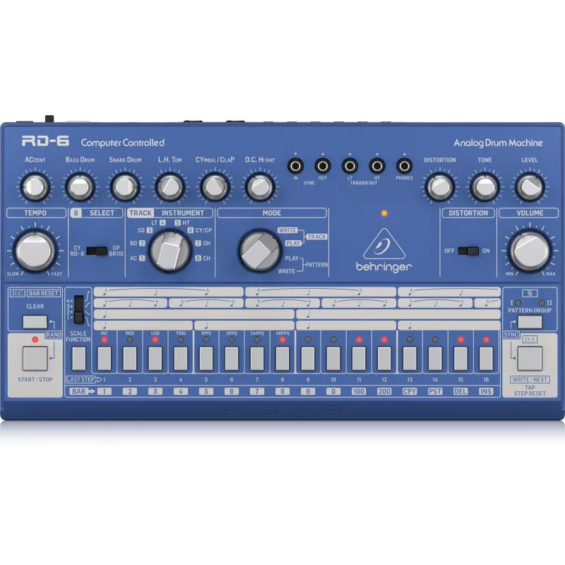 Behringer RD-6-BU Analogā ritma un bungu mašīna, zila