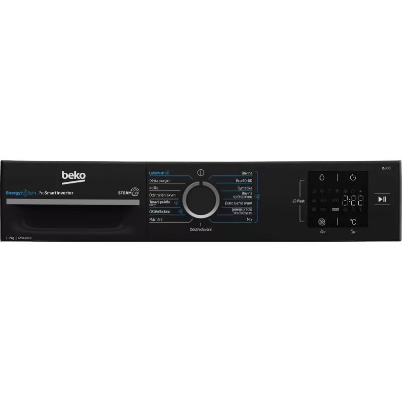 Beko BM3WFU3721WBW 7 kg 1200 apgr./min priekšējās ielādes veļas mašīna ar SteamCure un Bluetooth