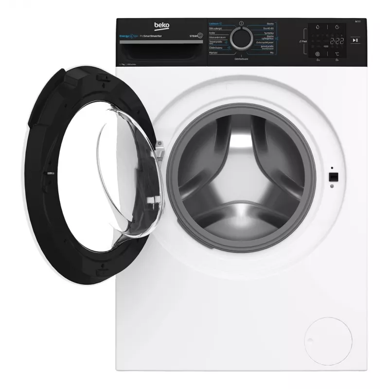 Beko BM3WFU3721WBW 7 kg 1200 apgr./min priekšējās ielādes veļas mašīna ar SteamCure un Bluetooth