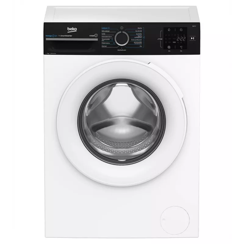 Beko BM3WFU3721WBW 7 kg 1200 apgr./min priekšējās ielādes veļas mašīna ar SteamCure un Bluetooth