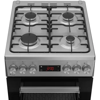 BEKO FSM52320TXDT Brīvi stāvoša elektriskā plīts ar keramikas plīts virsmu, ventilatora cepeškrāsni, nerūsējošais tērauds