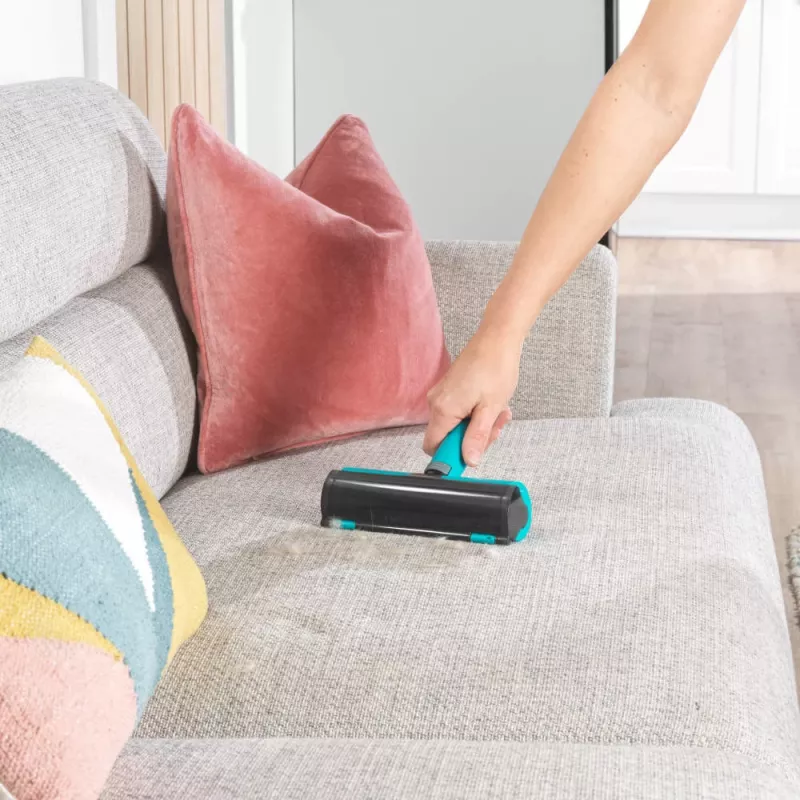 Beldray LA00000016TQEU7 Lint Roller Brush - Atkārtoti lietojama pašattīroša abpusēja auduma birste apģērbam, polsterējumam, mājdzīvnieku matiem - Pelēka/Balta