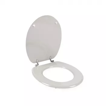Beldray LA032355PGRY Koka tualetes sēdeklis, balts - mīksta aizvēršanās D-forma ar ātrās atbrīvošanas eņģēm
