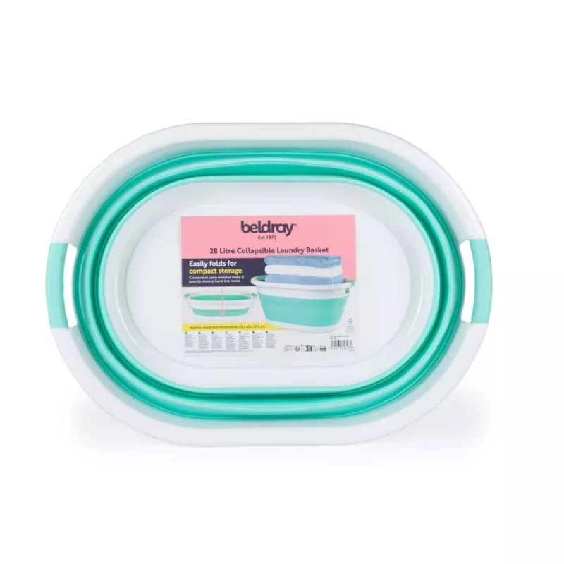 Beldray LA034816MNTFPEU7 Salokāms veļas grozs 28L Balts/Mētra