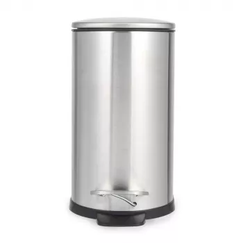 Beldray LA036683SSPEU7 Slimline D-Shaped Pedal Bin 5-Litre, Silver