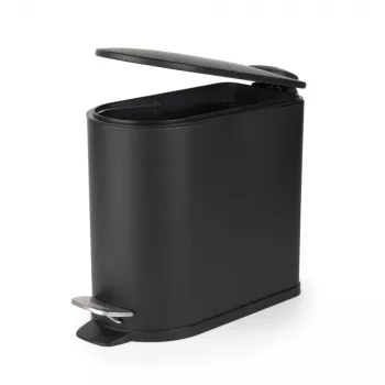 Beldray LA036690BLKPEU7 Slimline D-veida pedāļa atkritumu spainis, 5 litri, melns