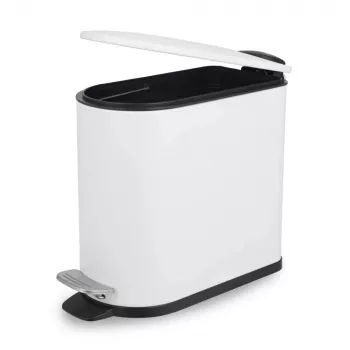 Beldray LA036690WHTPEU7 Slimline D-veida pedāļa atkritumu spainis, 5 litri, balts