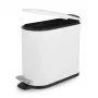Beldray LA036690WHTPEU7 Slimline D-veida pedāļa atkritumu spainis, 5 litri, balts