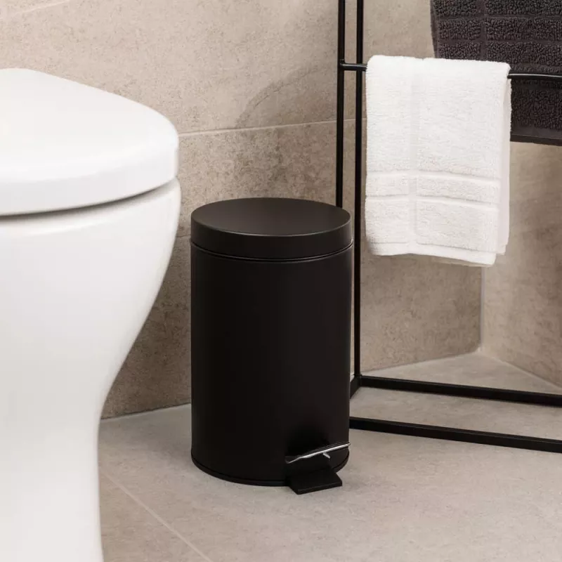 Beldray LA038098BPEU7 3 Litre Soft-Close Round Pedal Bin, Black