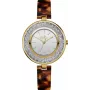 BELLEVUE D72 Women's Quartz Analog Watch 33mm Silver Dial Black Leather Strap