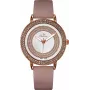 BELLEVUE Woman B45 35mm Quartz Analog Watch Stainless Steel Case Silver Dial Black Leather Strap