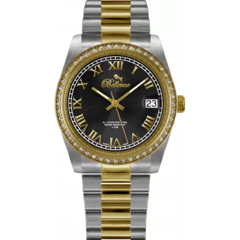 BELLEVUE Woman I12 Watch 27mm Stainless Steel Silver Dial Black Leather