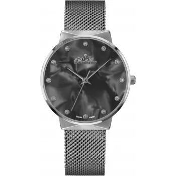 BELLEVUE Sieviešu B13 analogais kvarca pulkstenis 33mm nerūsējošā tērauda korpuss, melna ādas siksniņa