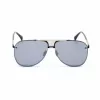 BELSTAFF BECKINGTONIIN Vīriešu kvadrātveida acetāta saulesbrilles - Melns rāmis, pelēkas lēcas 63/12/145 mm